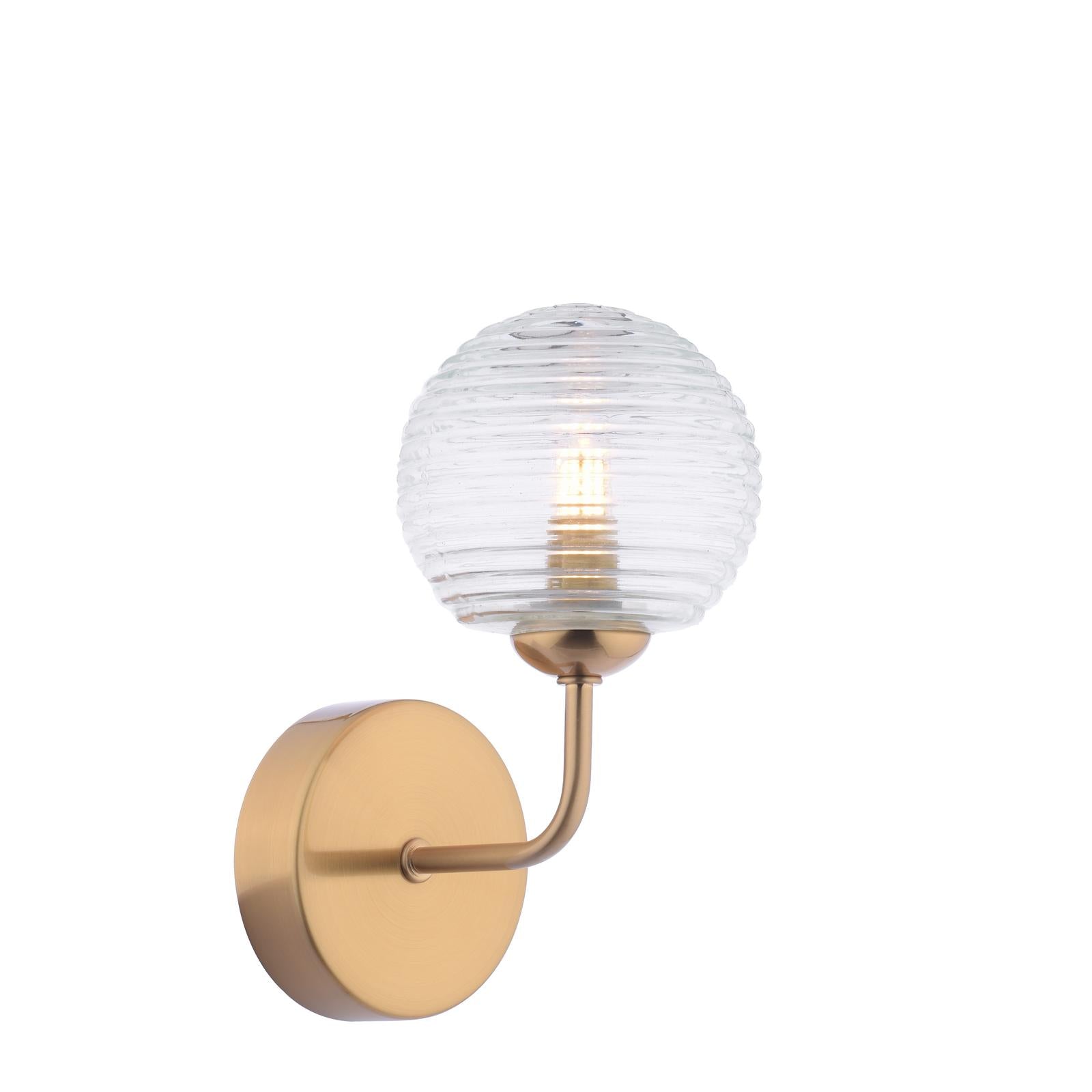 FEY0763-08 Feya Wall Light Antique Bronze With Ribbed Glass
