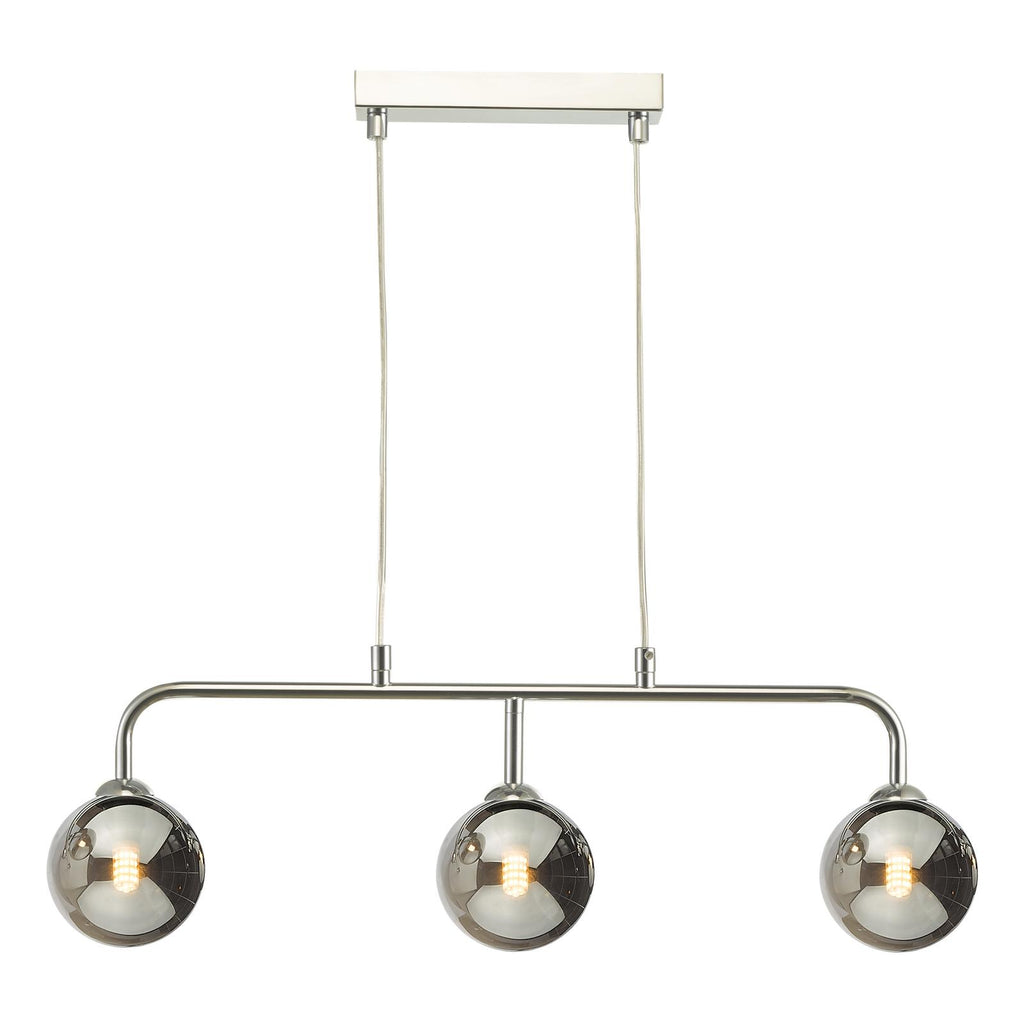 FEY6250-01 Feya 3 Light Bar Pendant Polished Chrome With Smoked Glass