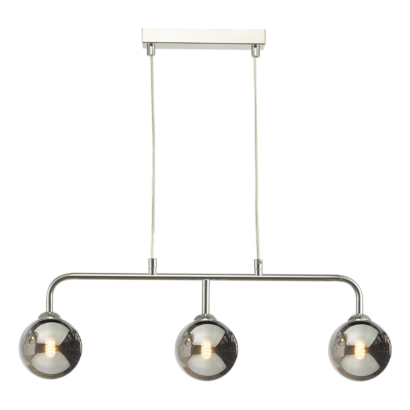 FEY6250-01 Feya 3 Light Bar Pendant Polished Chrome With Smoked Glass