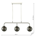 FEY6250-01 Feya 3 Light Bar Pendant Polished Chrome With Smoked Glass