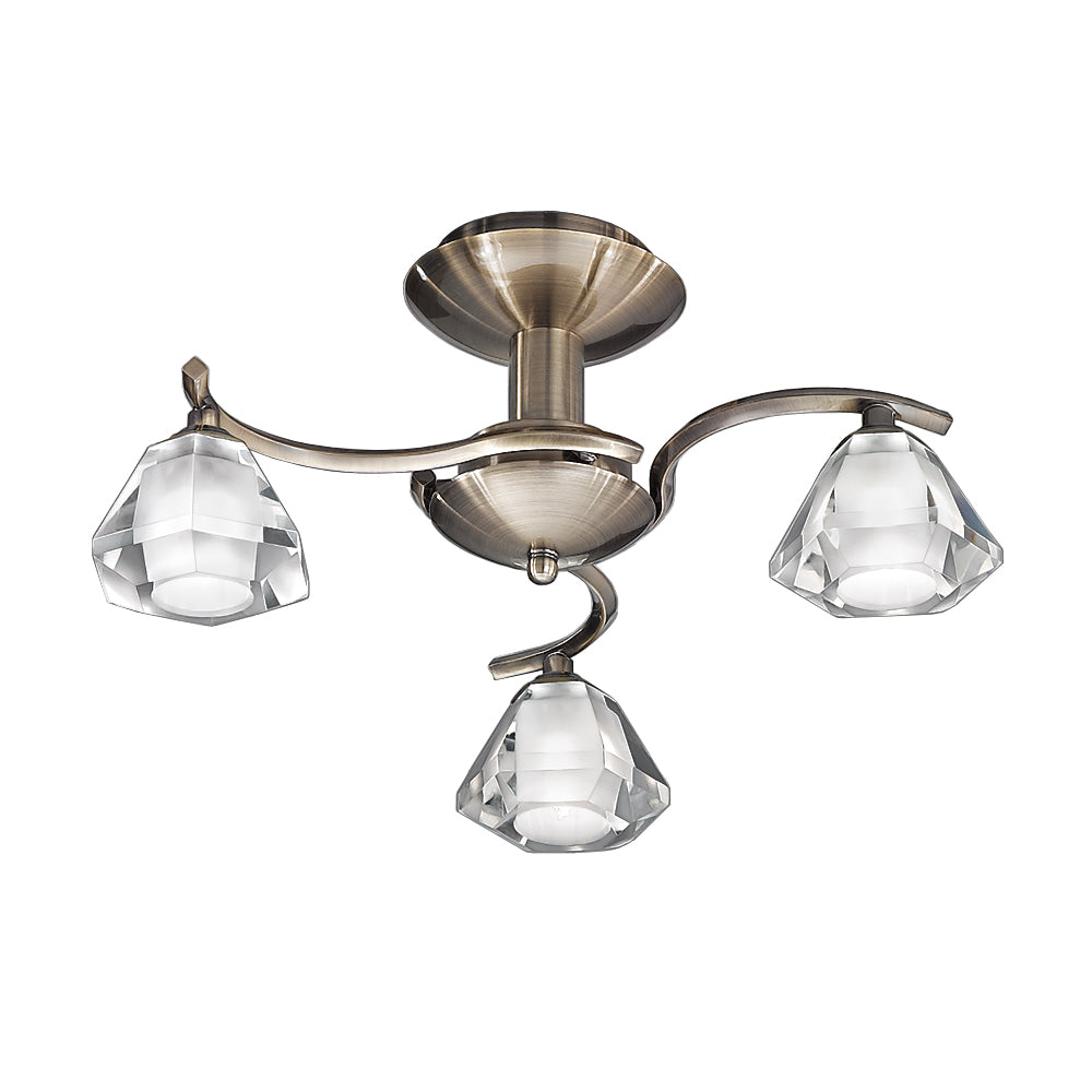 FL2163/3 Twista 3 Light Ceiling Flush Bronze (S)