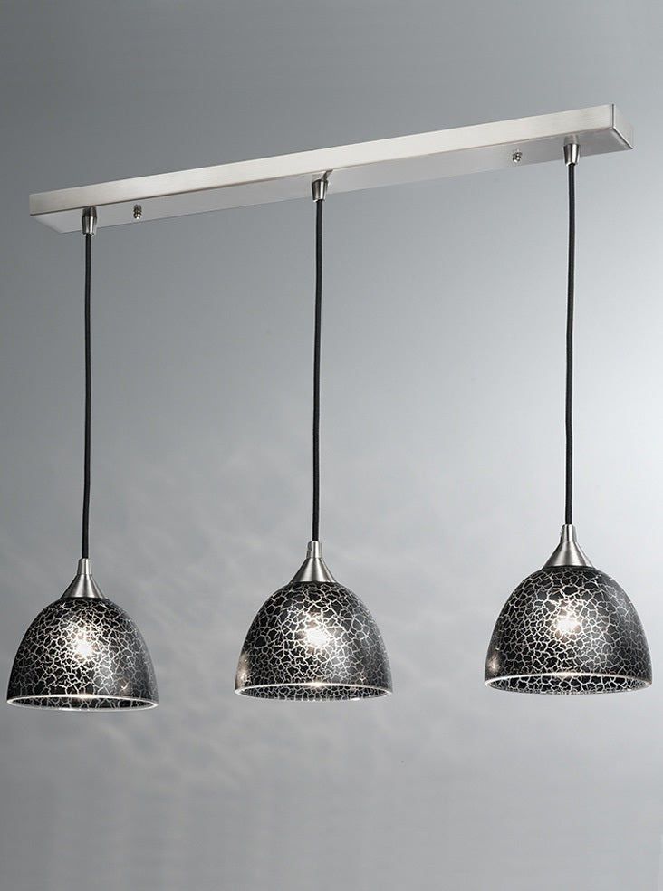 FL2290/3/952 Vetross Bar Pendant Black Crackle Effect Shades (S)
