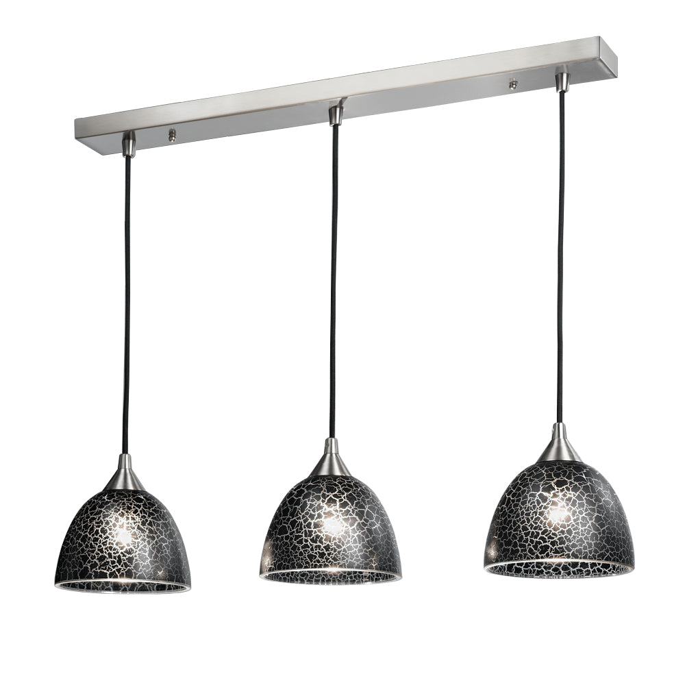 FL2290/3/952 Vetross Bar Pendant Black Crackle Effect Shades (S)