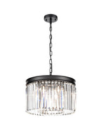 FL2413-5 Perdita 5 Light Pendant Black Crystal Drops (S)