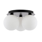 FOL5322-23 Foley 3 Light Flush Matt Black With Opal Glass
