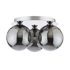 FOL5350-10 Foley 3 Light Flush Polished Chrome With Smoked Dimpled Glass