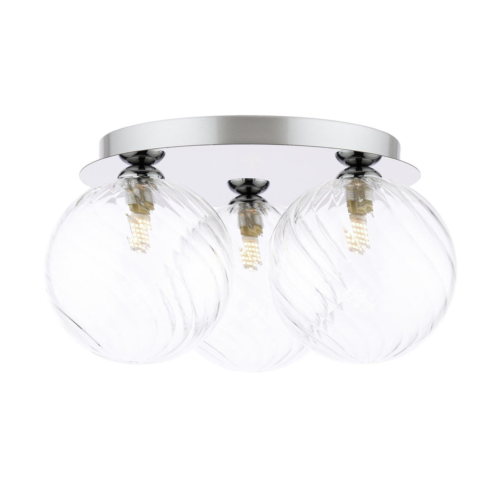FOL5350-22 Foley 3 Light Flush Polished Chrome With Closed Glass