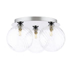 FOL5350-22 Foley 3 Light Flush Polished Chrome With Closed Glass