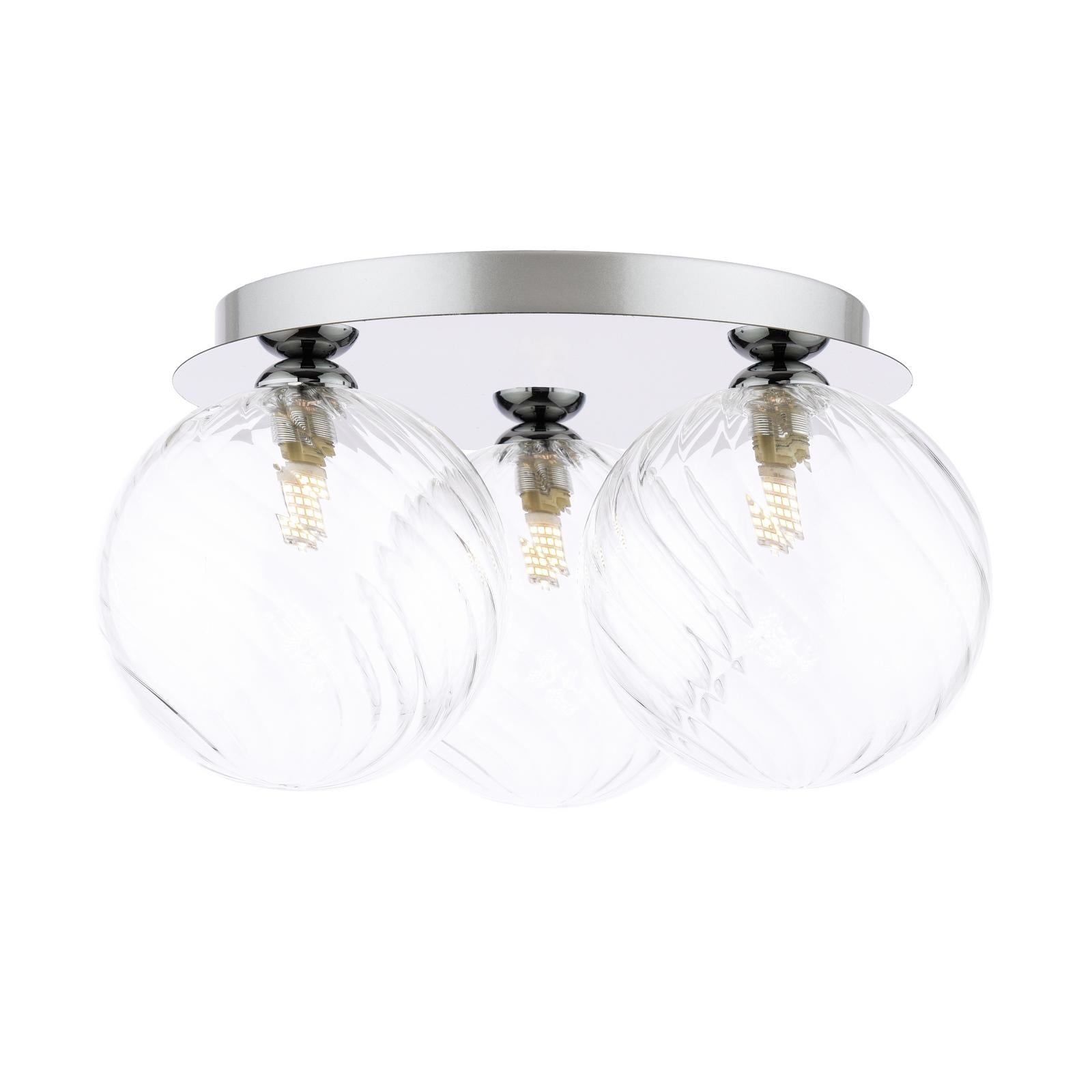 FOL5350-22 Foley 3 Light Flush Polished Chrome With Closed Glass