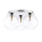 FOL5350-22 Foley 3 Light Flush Polished Chrome With Closed Glass