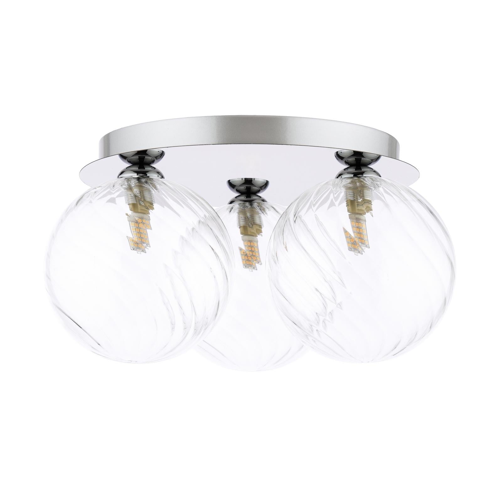 FOL5350-22 Foley 3 Light Flush Polished Chrome With Closed Glass