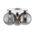 FOL5350-24 Foley 3 Light Flush Polished Chrome With Smoked Glass