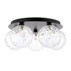 FOL5422-12 Foley 5 Light Flush Matt Black With Clear Dimpled Glass