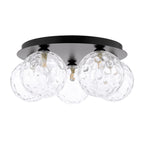 FOL5422-12 Foley 5 Light Flush Matt Black With Clear Dimpled Glass