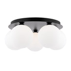 FOL5422-23 Foley 5 Light Flush Matt Black With Opal Glass