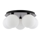 FOL5422-23 Foley 5 Light Flush Matt Black With Opal Glass