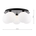 FOL5422-23 Foley 5 Light Flush Matt Black With Opal Glass