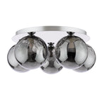 FOL5450-10 Foley 5 Light Flush Polished Chrome With Smoked Dimpled Glass