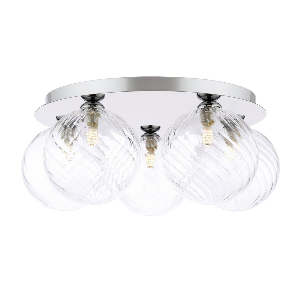 FOL5450-22 Foley 5 Light Flush Polished Chrome With Closed Glass