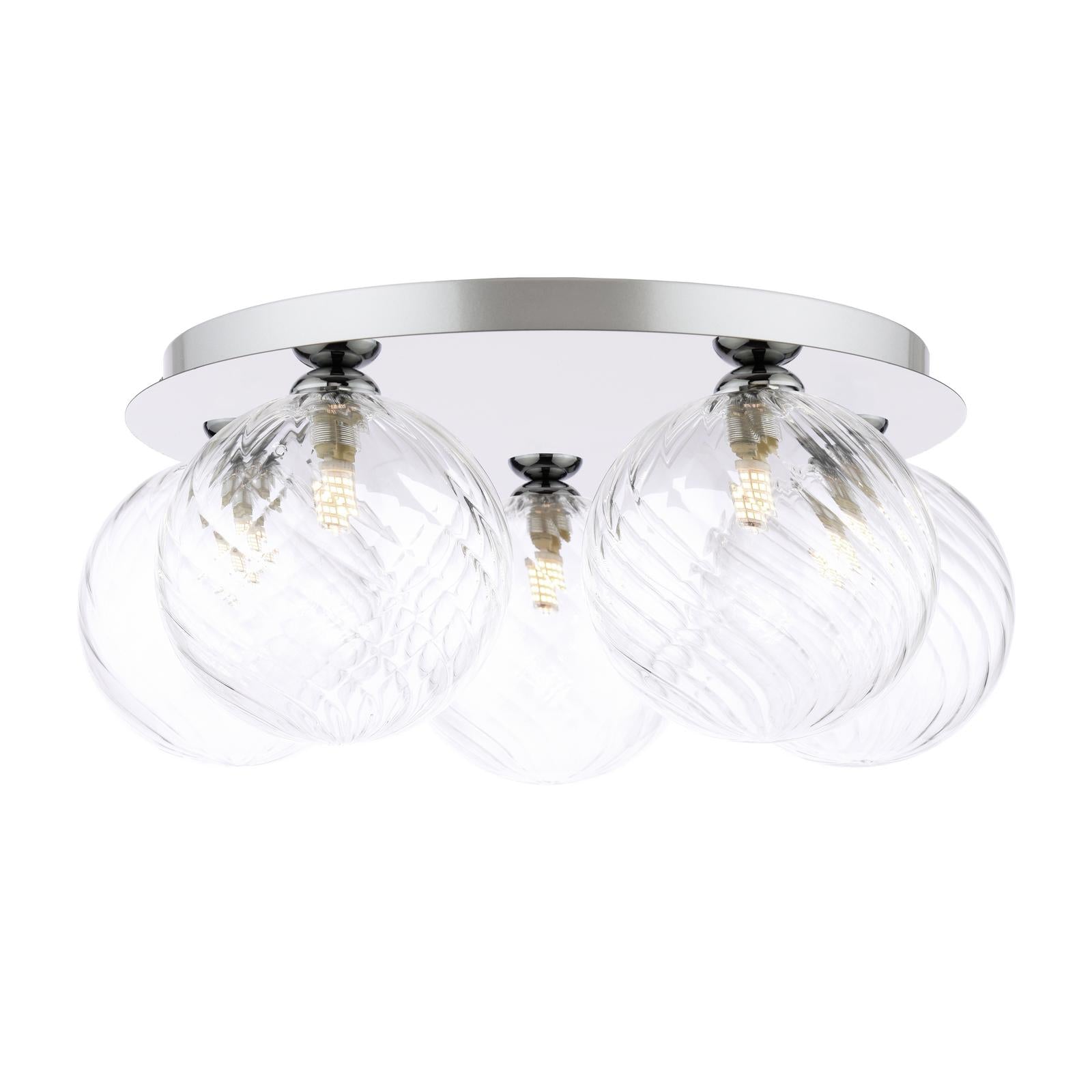 FOL5450-22 Foley 5 Light Flush Polished Chrome With Closed Glass