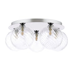 FOL5450-22 Foley 5 Light Flush Polished Chrome With Closed Glass