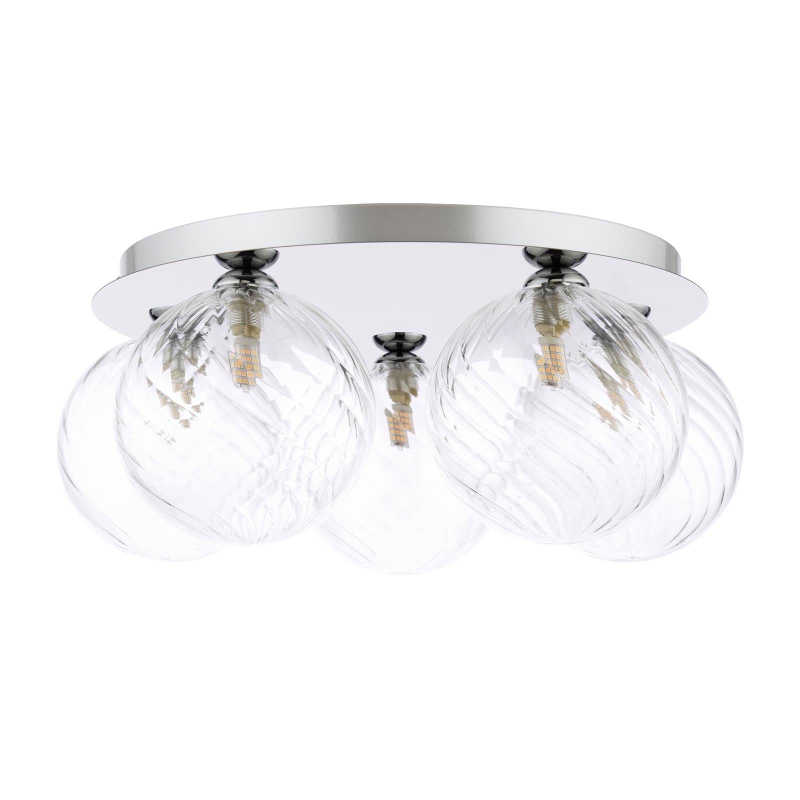 FOL5450-22 Foley 5 Light Flush Polished Chrome With Closed Glass