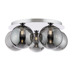 FOL5450-24 Foley 5 Light Flush Polished Chrome With Smoked Glass