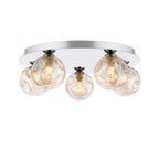 FOL5450-27 Foley 5 Light Flush Polished Chrome With Closed Organic Amber  Glass