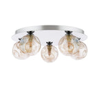 FOL5450-27 Foley 5 Light Flush Polished Chrome With Closed Organic Amber  Glass
