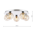 FOL5450-27 Foley 5 Light Flush Polished Chrome With Closed Organic Amber  Glass