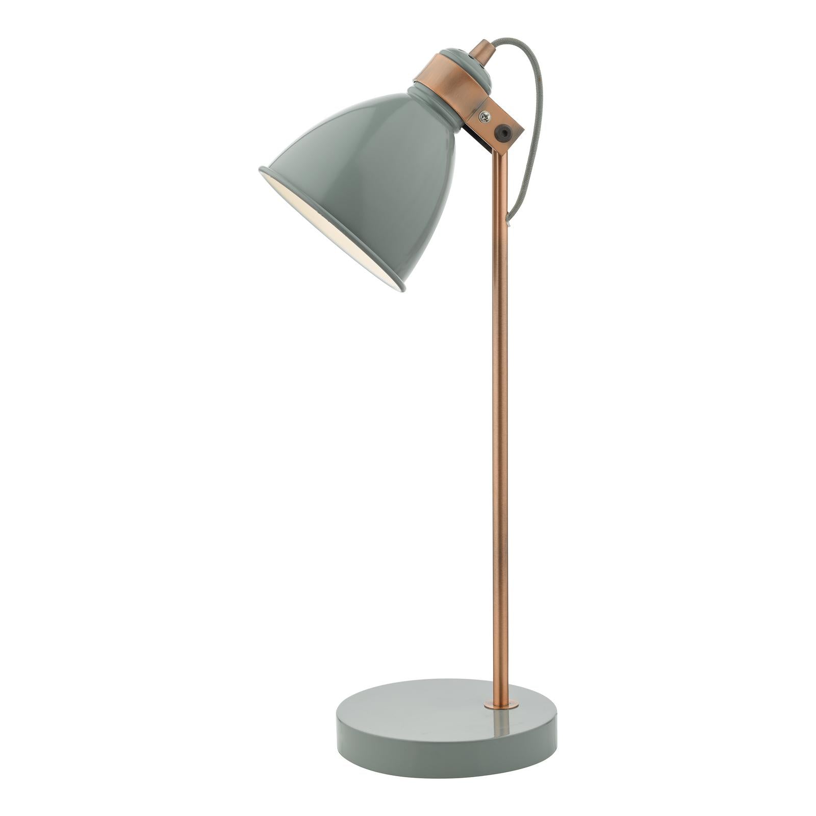 FRE4239 Frederick Desk Lamp Grey and Satin Copper