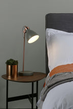 FRE4239 Frederick Desk Lamp Grey and Satin Copper