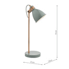 FRE4239 Frederick Desk Lamp Grey and Satin Copper