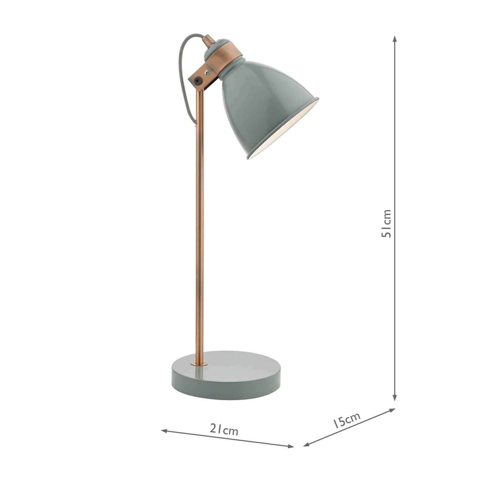 FRE4239 Frederick Desk Lamp Grey and Satin Copper