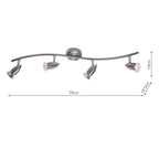 GEM8446 Gemini 4 Light Bar Spotlight Satin Chrome