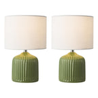 GIG4124 Gigi Twin Pack Table Lamp Green Ceramic With Shade
