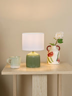 GIG4124 Gigi Twin Pack Table Lamp Green Ceramic With Shade