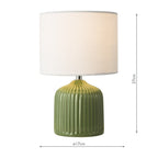 GIG4124 Gigi Twin Pack Table Lamp Green Ceramic With Shade