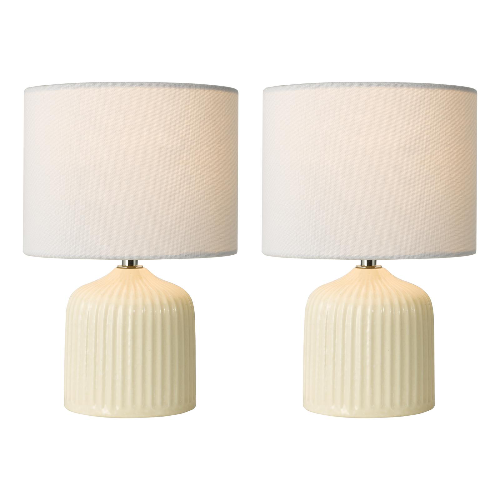 GIG4133 Gigi Twin Pack Table Lamp Cream Ceramic With Shade