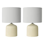 GIG4133 Gigi Twin Pack Table Lamp Cream Ceramic With Shade