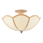 GIU5329 Giuliana 3 Light Semi-Flush Natural Wood and Satin Taupe