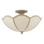 GIU5329 Giuliana 3 Light Semi-Flush Natural Wood and Satin Taupe