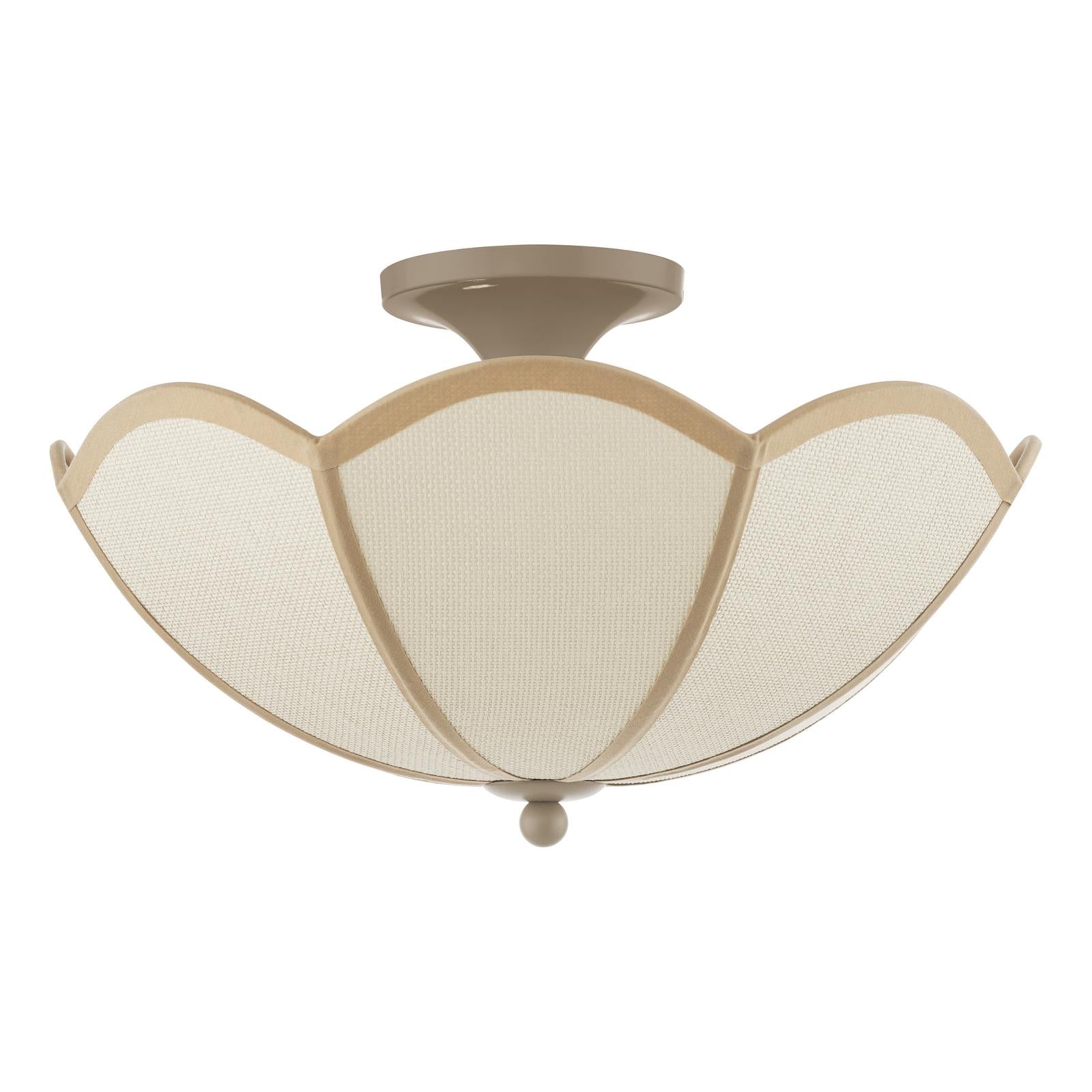 GIU5329 Giuliana 3 Light Semi-Flush Natural Wood and Satin Taupe