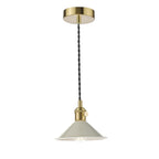 HAD0140-06 Hadano Pendant Natural Brass and Matt Cashmere/Taupe Metal Shade 18cm