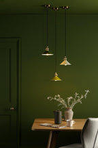 HAD0140-06 Hadano Pendant Natural Brass and Matt Cashmere/Taupe Metal Shade 18cm