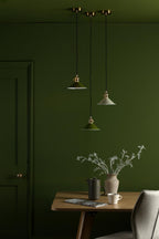 HAD0140-06 Hadano Pendant Natural Brass and Matt Cashmere/Taupe Metal Shade 18cm