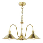 SPB0340 3 Light E14 Armed Suspension Natural Brass