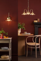 HAD0340-04 Hadano 3 Light Pendant Natural Brass and Clear Flared Glass Shade