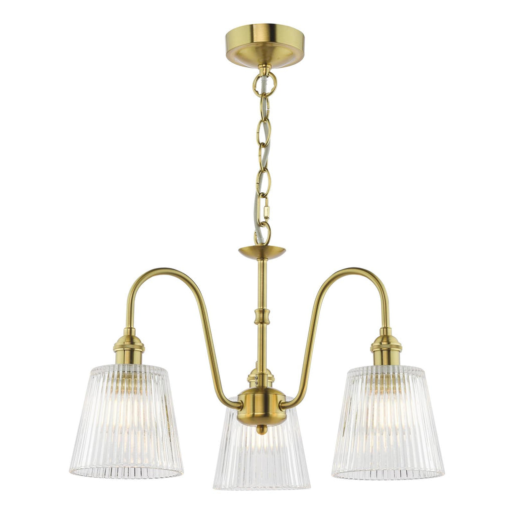 SPB0340 3 Light E14 Armed Suspension Natural Brass