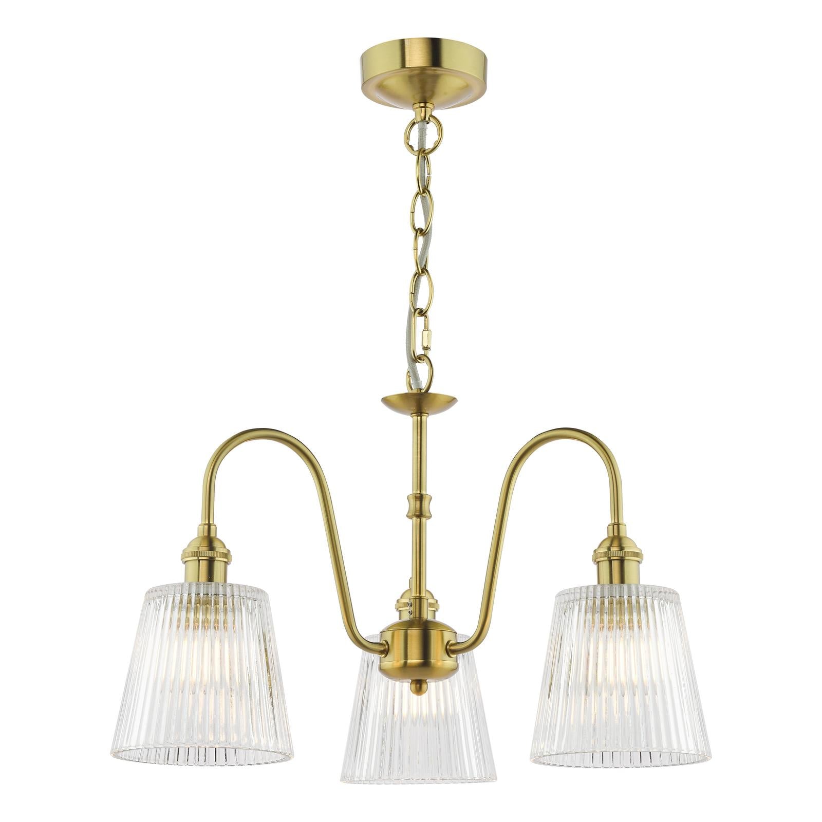 SPB0340 3 Light E14 Armed Suspension Natural Brass